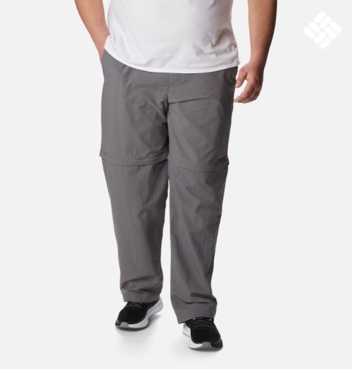 Men's Columbia PFG Backcast Convertible Pants Dark Grey | Plus Size CA-LA185